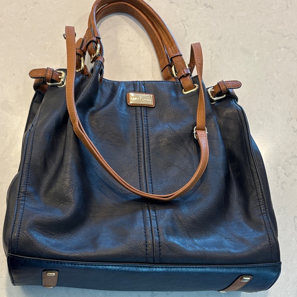 Simply Noelle Navy and Brown Tote Bag